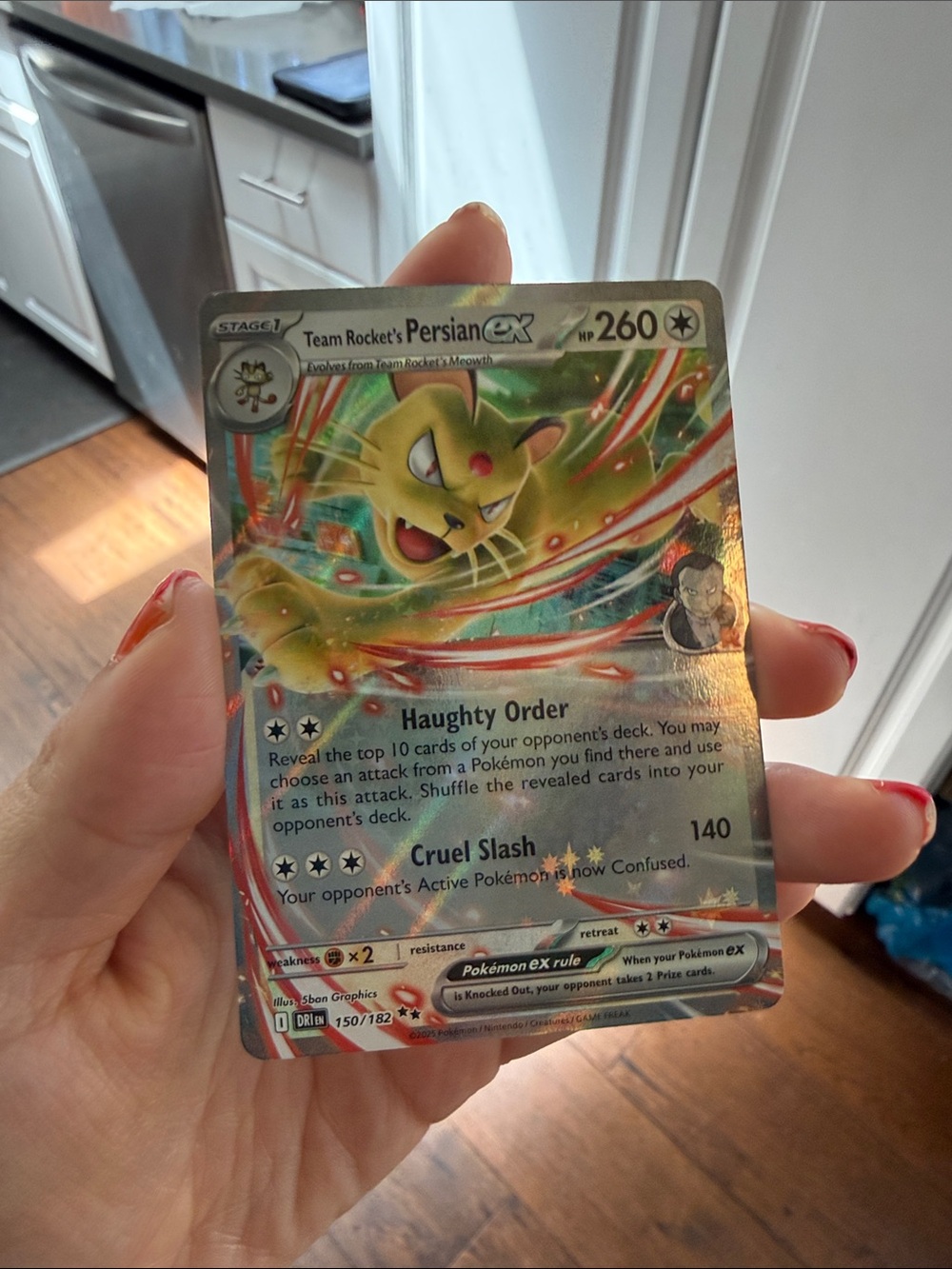 Team Rockets Persian EX 150/182 Double Rare Pokemon Card Destined Rivals